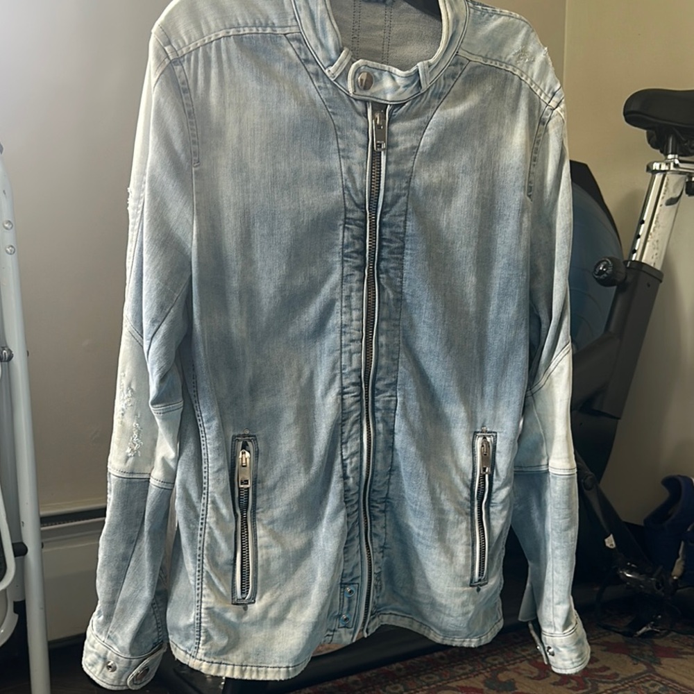 Diesel Two-Tone Distressed Denim Jacket - Picture 6 of 15